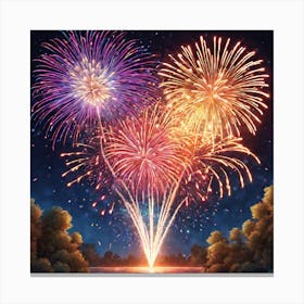 Fireworks In The Sky 23 Canvas Print