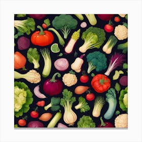 Vegetables pattern Canvas Print