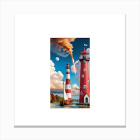 Lighthouses AI generated Canvas Print