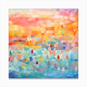 Sailboats At Sunset Canvas Print