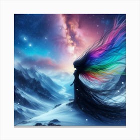 Rainbow Haired Girl Canvas Print