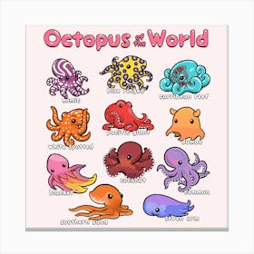 Octopus World Leinwandbild