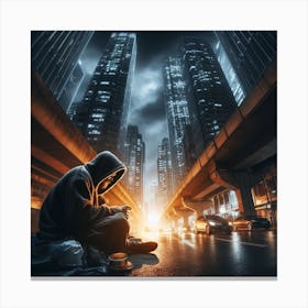 Sorrows of poverty Canvas Print