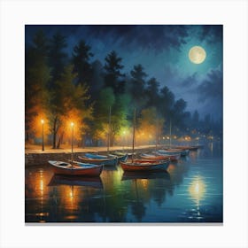 Night On The Water Canvas Print