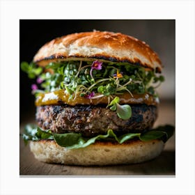 Burger With Greens 2 Canvas Print