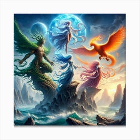 Phoenix And Phoenix paintings art print Canvas Print