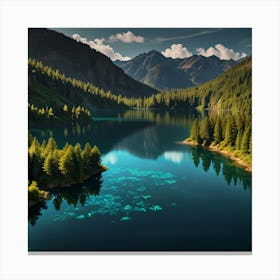 Lake In The Mountains 1 Canvas Print