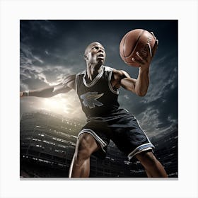 Basketball Player In Action Canvas Print