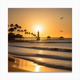 Sunset At The Beach Canvas Print