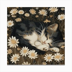 Sleeping Kitten Fairycore Painting 4 Canvas Print