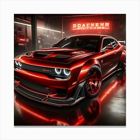 Metallic Red Dodge Hell Cat Full Body Kit 4 Canvas Print