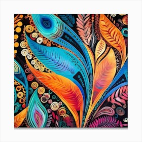 Colorful Peacock Feathers 2 Canvas Print