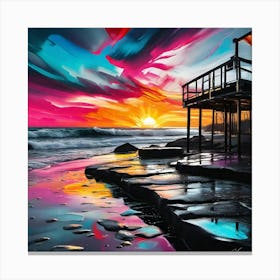 Sunset At The Beach 41 Canvas Print