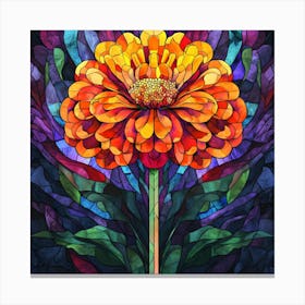 Flowers Stained Glass Sublimation 3 Canvas Print