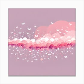 Clouds With Birds VECTOR ART Canvas Print