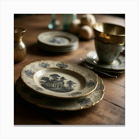 Default Create Unique Design Of Antique Plates 3 Canvas Print