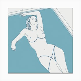 Woman In A Bathing Suit Canvas Print