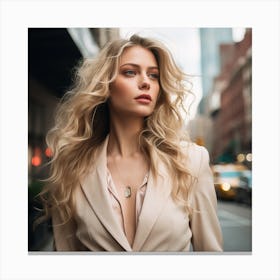 Blond Woman In A Suit Canvas Print