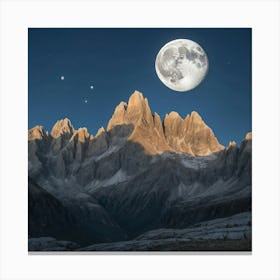 Full Moon In The Mountains Canvas Print