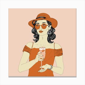 Red Martini Girl - Cocktail 1 Canvas Print