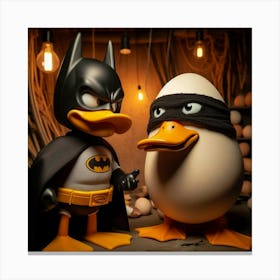 Batman And Duck 2 Canvas Print