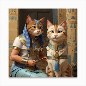 Egyptian Cats Canvas Print