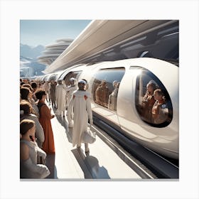 Space Train 5 Canvas Print