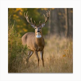 Buck In The Woods Canvas Print