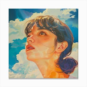 Girl In The Sky Canvas Print