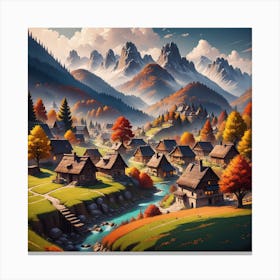 Village In The Mountains 13 Canvas Print