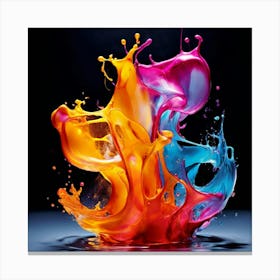 Fresh Colors Liquid 3d Design Spark Hot Palette Shapes Dynamism Vibrant Flowing Molten (24) Canvas Print
