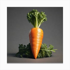 Carrot On A Grey Background 1 Canvas Print