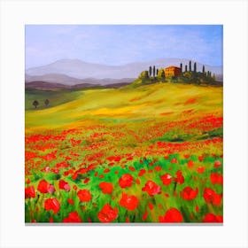 Poppies In Tuscany Canvas Print