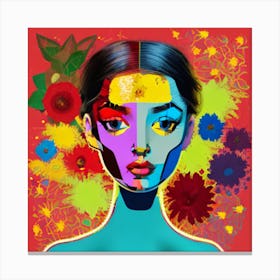 Girl With Flowers 1 Canvas Print