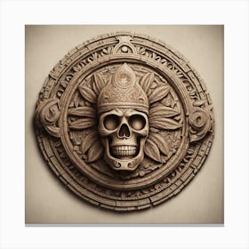 Skull Of The Aztecs Canvas Print