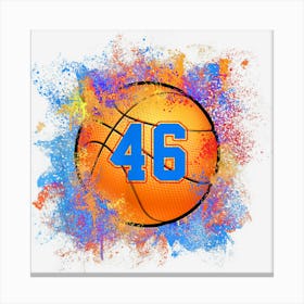 46 Years Old Kids 46th Birthday Basketball Kids Boy 1 Canvas Print