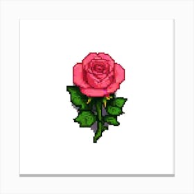 Pixel Rose 1 Canvas Print