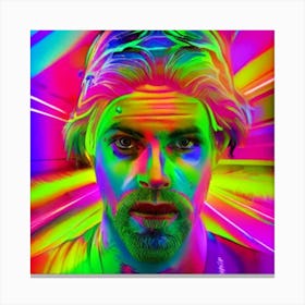 Man In Neon Colors Canvas Print