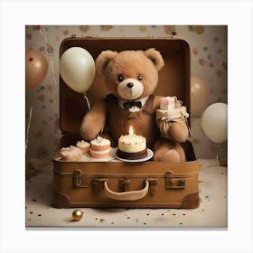 Birthday Teddy Bear Canvas Print