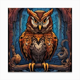 Owl bird art Canvas Print