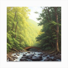 Bridge Over A Stream Canvas Print