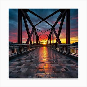 Sunset Over The Bridge Canvas Print