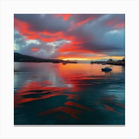 Sunset In Tahiti Canvas Print