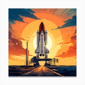 Retro Rocket Canvas Print