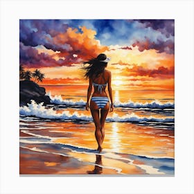 Sunset On The Beach 1 Canvas Print