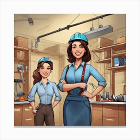 Create A Scene With The Caricature Of A Businesswo (2) Canvas Print