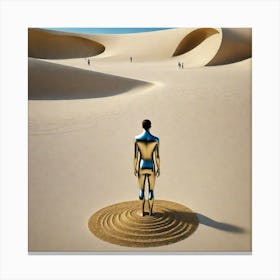 Man In The Sand 5 Canvas Print