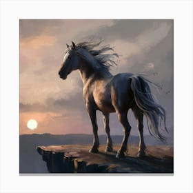 Horse In The Sunset 3 Canvas Print