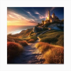 Castle At Sunset 4 Canvas Print