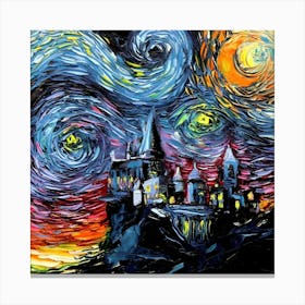 Hogwarts Castle Van Gogh Starry Night Canvas Print